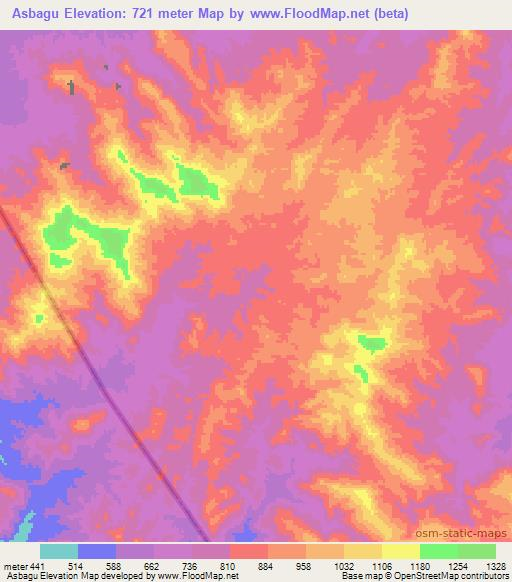 Asbagu,Eritrea Elevation Map