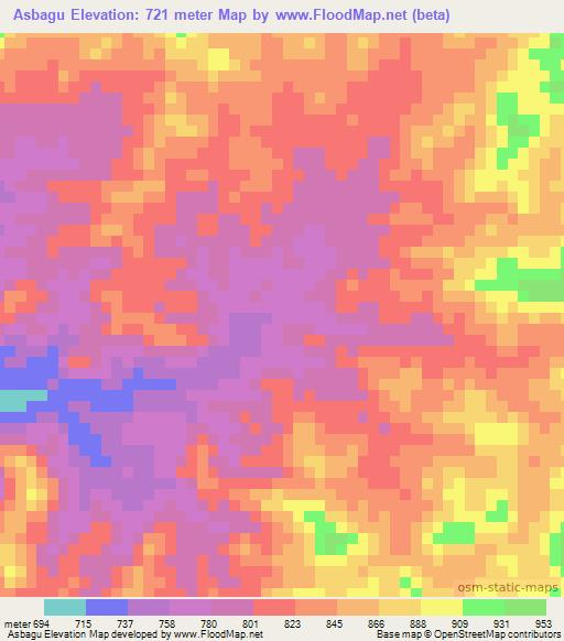 Asbagu,Eritrea Elevation Map