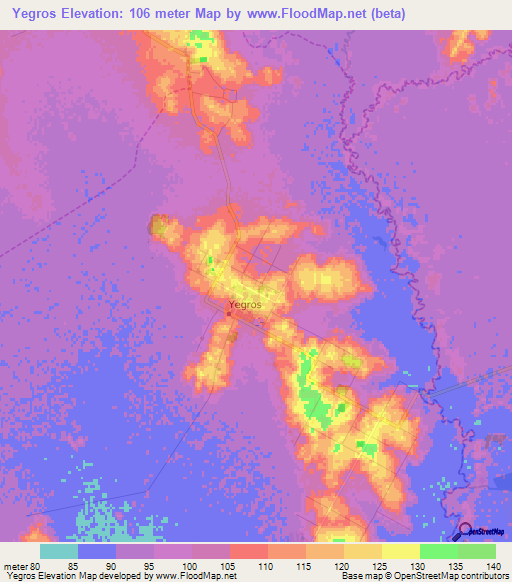 Yegros,Paraguay Elevation Map