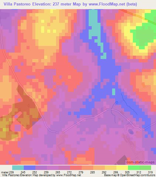 Villa Pastoreo,Paraguay Elevation Map