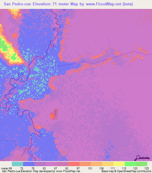 San Pedro-cue,Paraguay Elevation Map