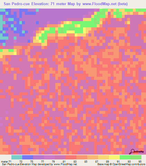 San Pedro-cue,Paraguay Elevation Map