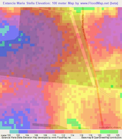 Estancia Maria Stella,Paraguay Elevation Map