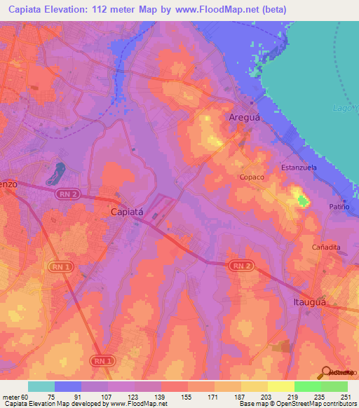 Elevation of Capiata,Paraguay Elevation Map, Topography, Contour