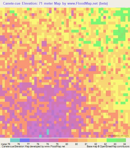 Canete-cue,Paraguay Elevation Map