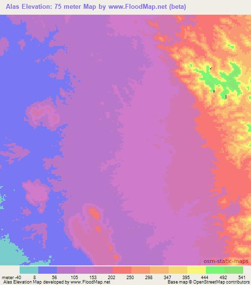 Alas,Eritrea Elevation Map