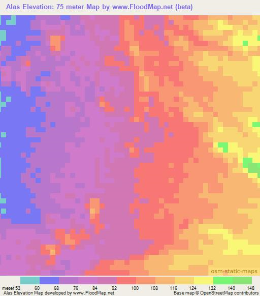 Alas,Eritrea Elevation Map