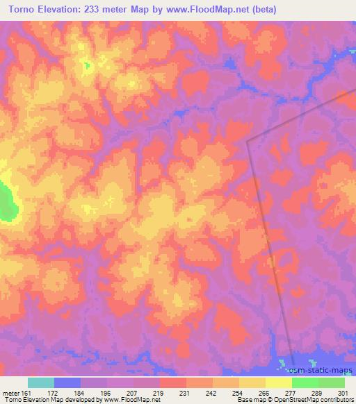 Torno,Bolivia Elevation Map