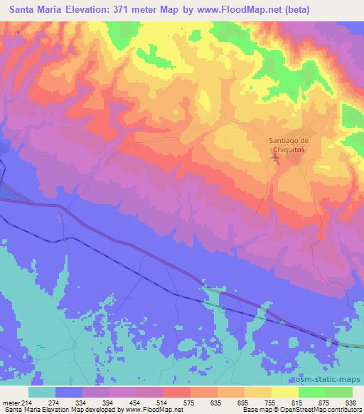 Santa Maria,Bolivia Elevation Map