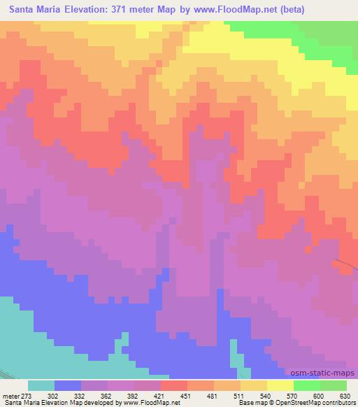 Santa Maria,Bolivia Elevation Map