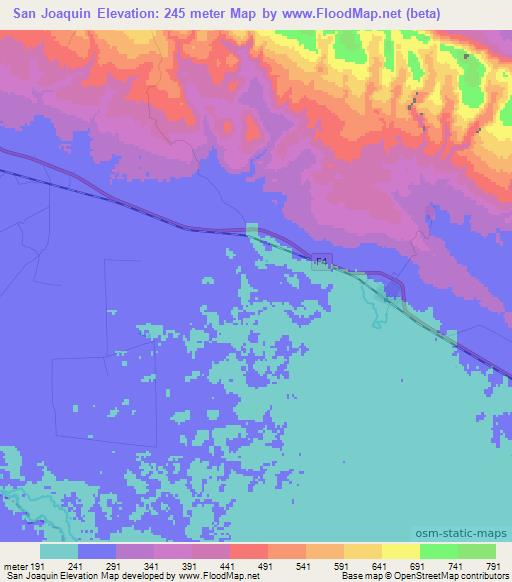 San Joaquin,Bolivia Elevation Map