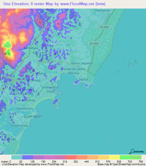 Una,Brazil Elevation Map