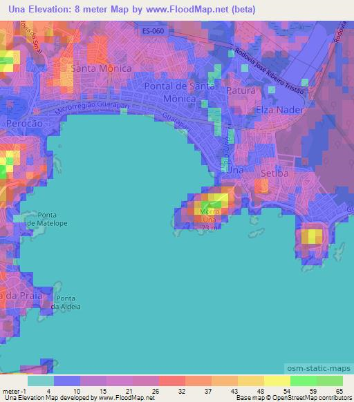 Una,Brazil Elevation Map