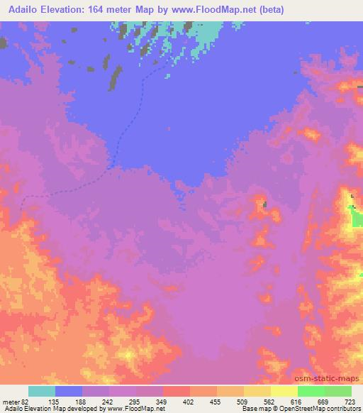 Adailo,Eritrea Elevation Map