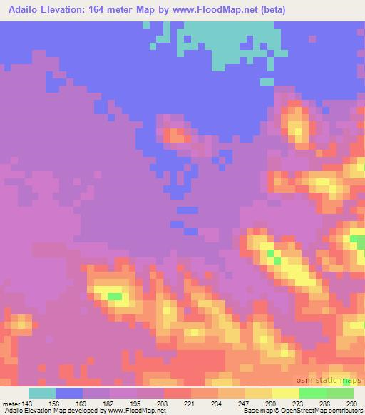 Adailo,Eritrea Elevation Map