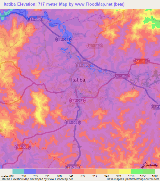 Itatiba,Brazil Elevation Map