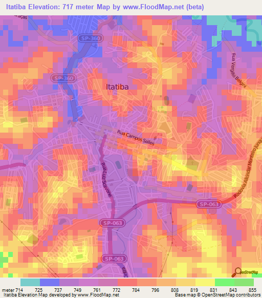 Itatiba,Brazil Elevation Map