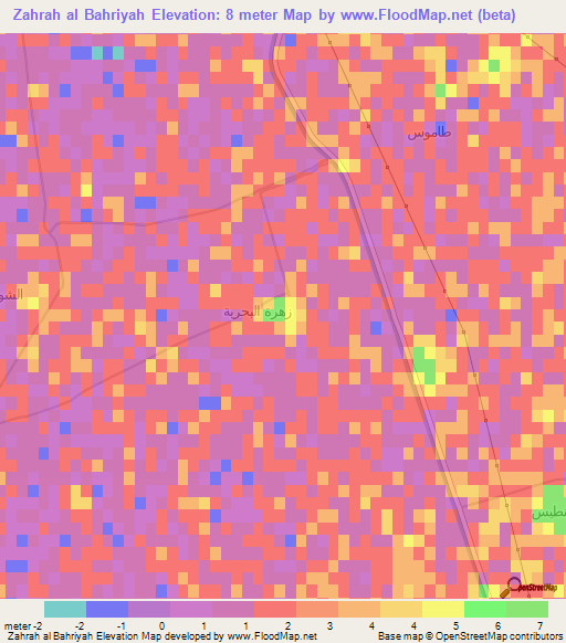 Zahrah al Bahriyah,Egypt Elevation Map