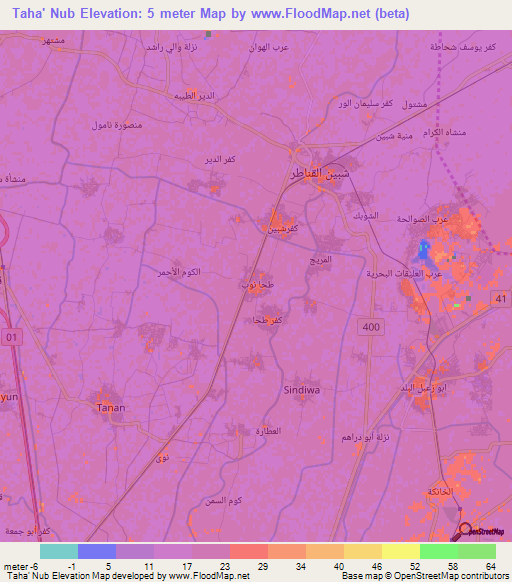 Taha' Nub,Egypt Elevation Map