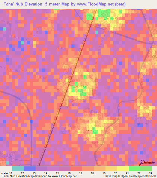 Taha' Nub,Egypt Elevation Map