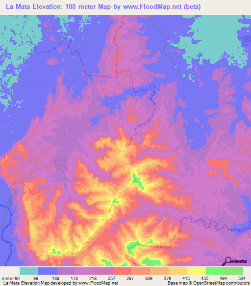 Elevation of La Mata,Mexico Elevation Map, Topography, Contour