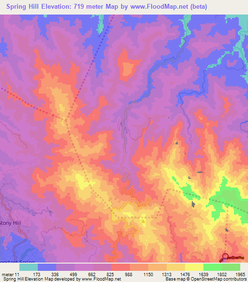 Elevation of Spring Hill,Jamaica Elevation Map, Topography, Contour