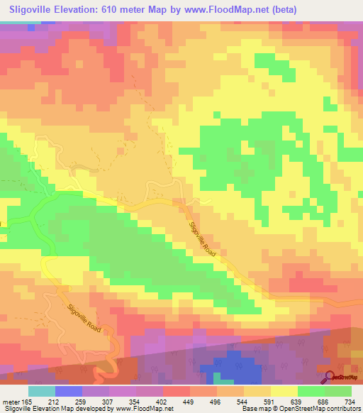 Sligoville,Jamaica Elevation Map