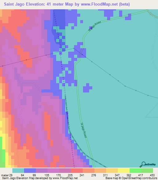 Elevation of Saint Jago,Jamaica Elevation Map, Topography, Contour