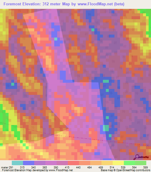 Foremost,Jamaica Elevation Map