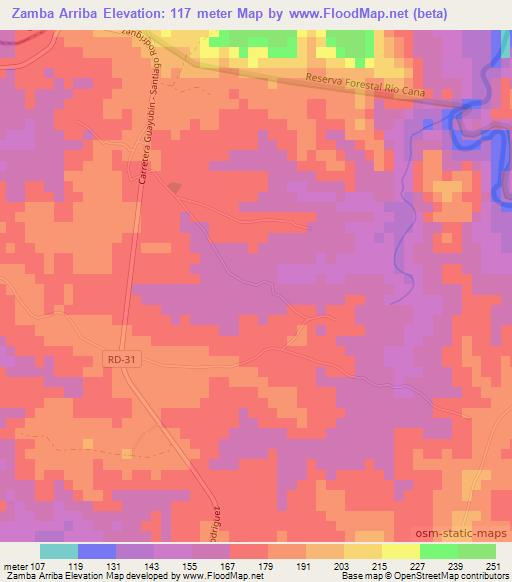 Zamba Arriba,Dominican Republic Elevation Map