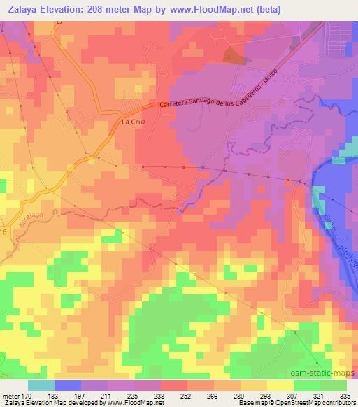 Zalaya,Dominican Republic Elevation Map