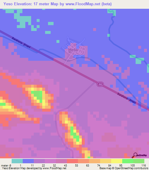 Yeso,Dominican Republic Elevation Map