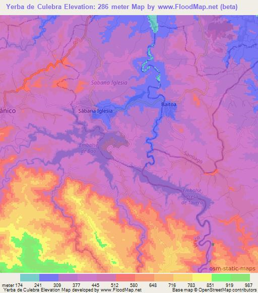 Yerba de Culebra,Dominican Republic Elevation Map