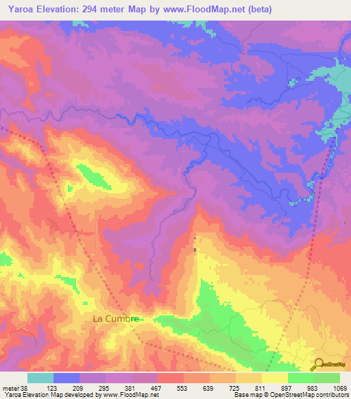 Yaroa,Dominican Republic Elevation Map