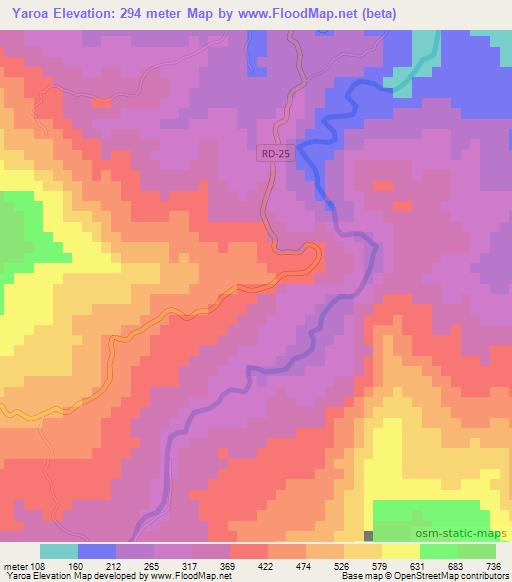 Yaroa,Dominican Republic Elevation Map