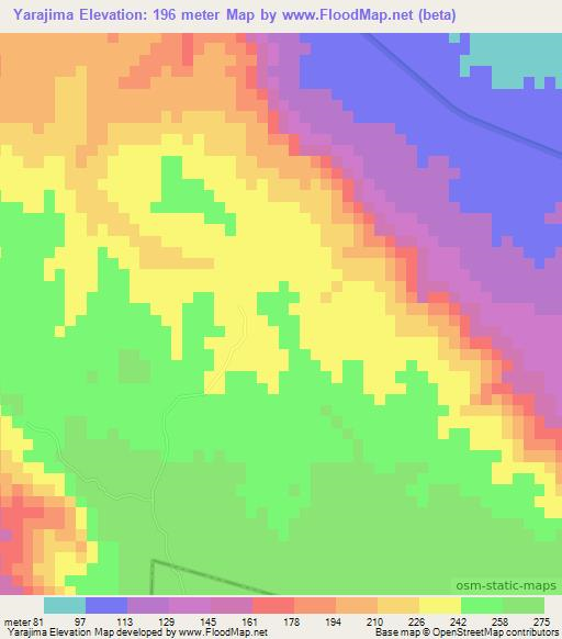 Yarajima,Dominican Republic Elevation Map