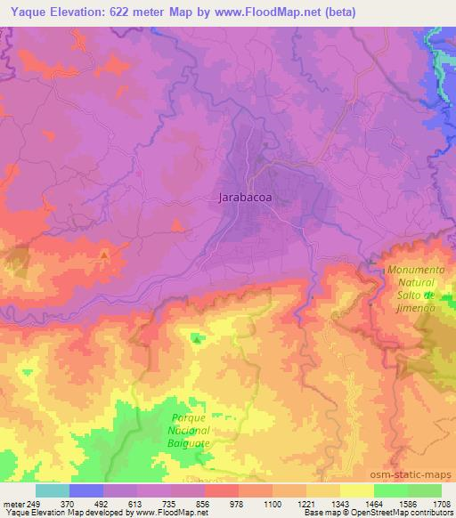 Yaque,Dominican Republic Elevation Map