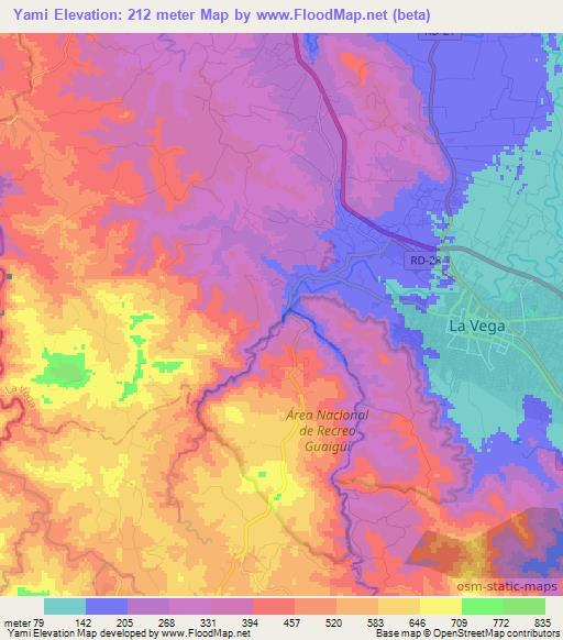 Yami,Dominican Republic Elevation Map