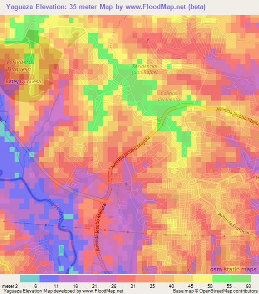 Yaguaza,Dominican Republic Elevation Map