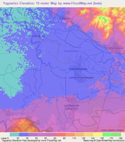 Yaguarizo,Dominican Republic Elevation Map