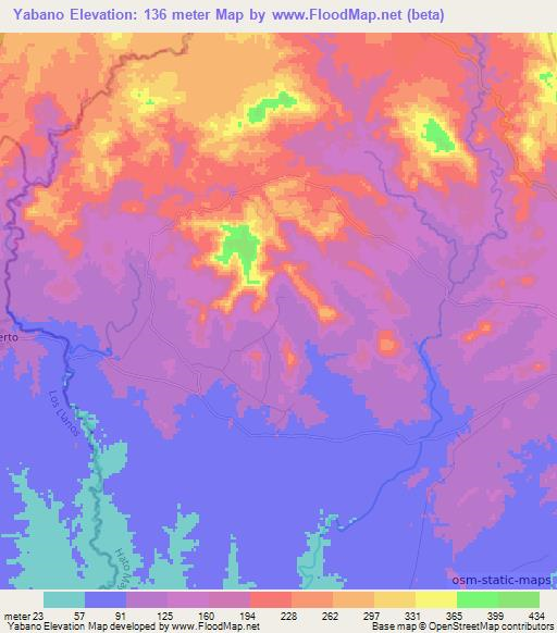 Yabano,Dominican Republic Elevation Map