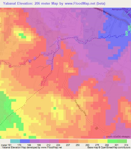 Yabanal,Dominican Republic Elevation Map