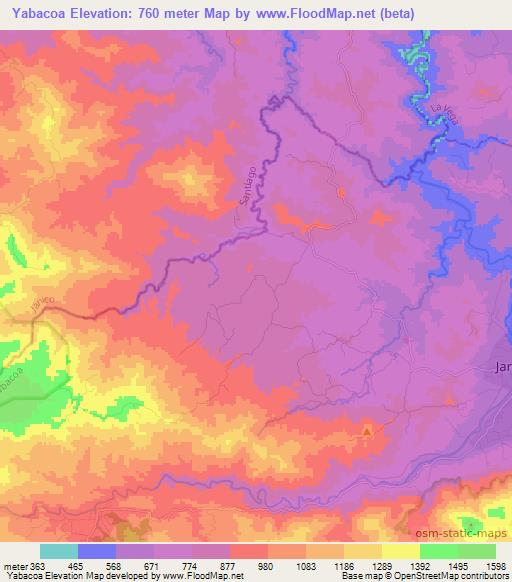 Yabacoa,Dominican Republic Elevation Map