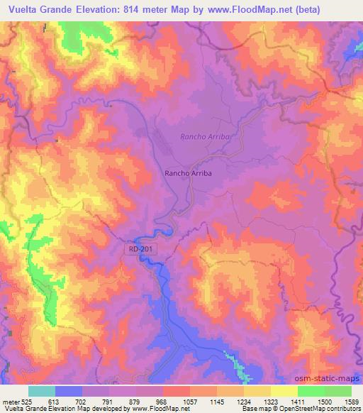 Vuelta Grande,Dominican Republic Elevation Map