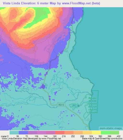 Vista Linda,Dominican Republic Elevation Map