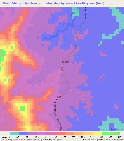 Vista Alegre,Dominican Republic Elevation Map