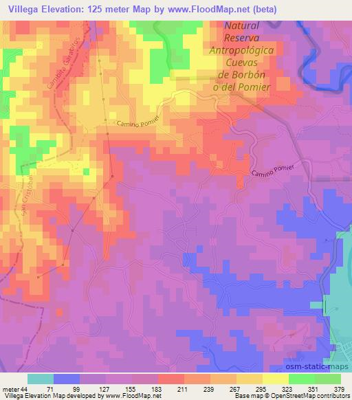 Villega,Dominican Republic Elevation Map