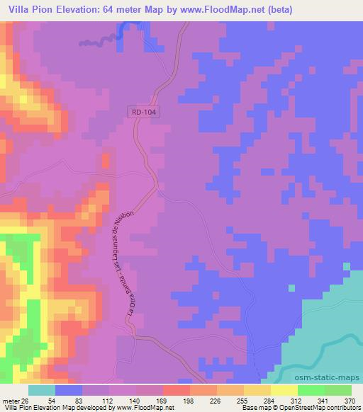 Villa Pion,Dominican Republic Elevation Map