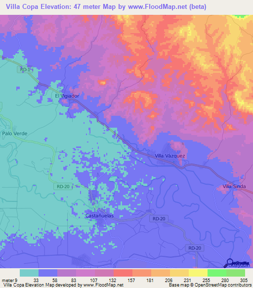 Villa Copa,Dominican Republic Elevation Map