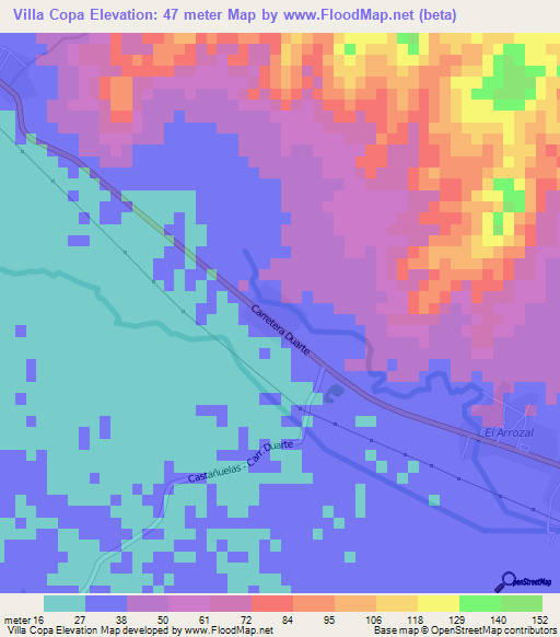 Villa Copa,Dominican Republic Elevation Map